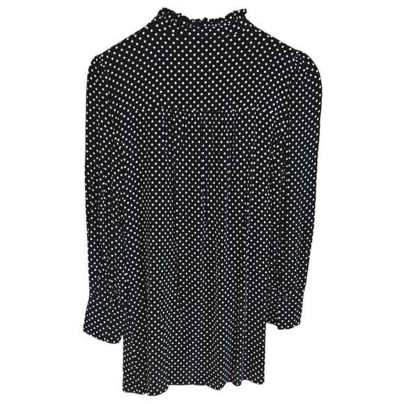 Zara Woman Polka Dot Hidden Button Front Black White Women's Size Medium - Picture 7 of 9